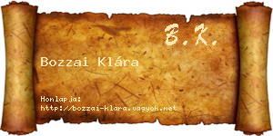 Bozzai Klára névjegykártya