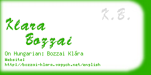 klara bozzai business card