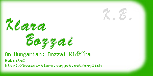 klara bozzai business card